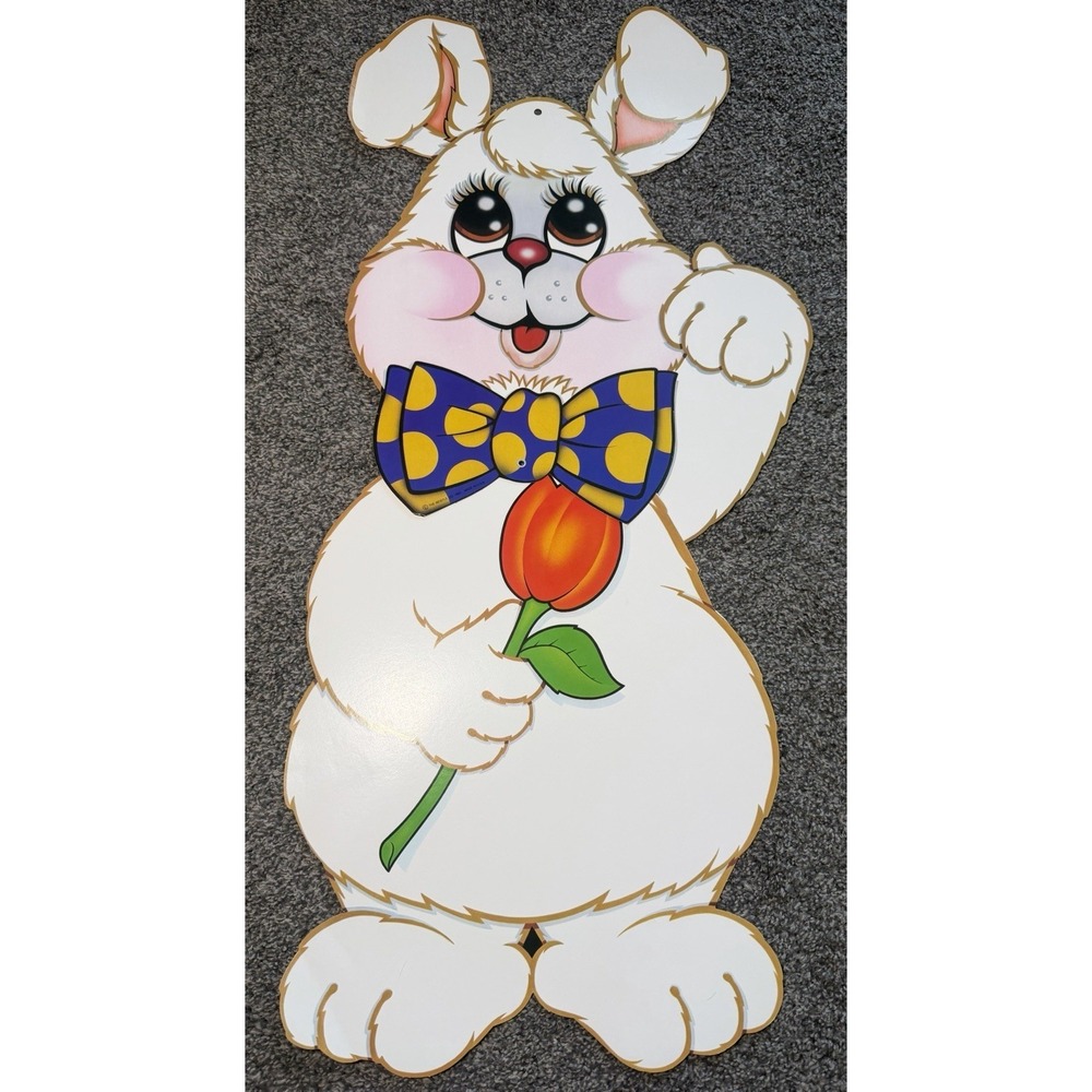 Vintage Beistle Co Easter Bunny Die Cut Harvey Rabbit Head Jointed 30"